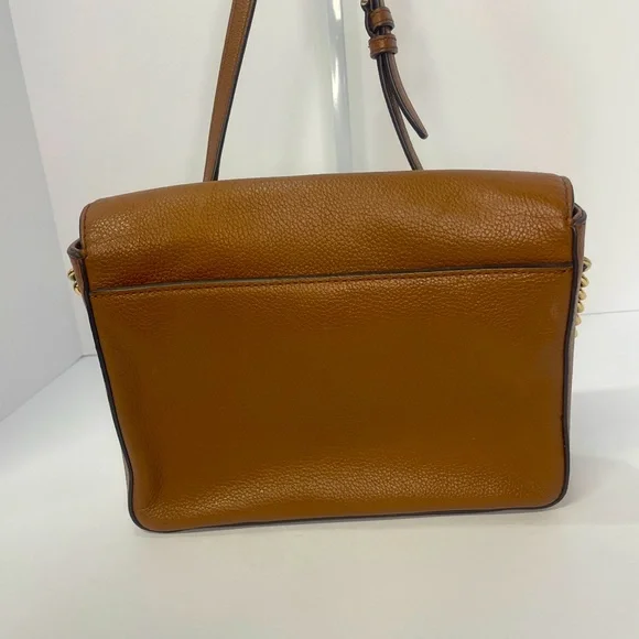 Michael Kors Vanna Medium Brown Pebbled Leather Crossbody Bag - Picture 4 of 11